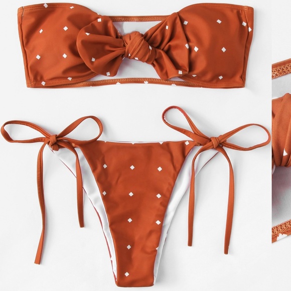 Fierce Broad Other - Bandeau Bow Polka Dot Bikini